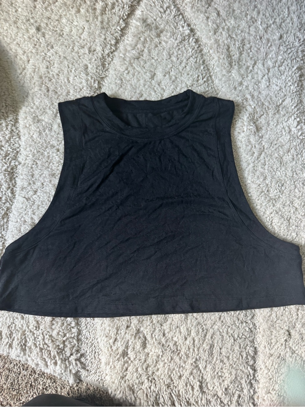 lululemon athletica Black Cropped Muscle Tank